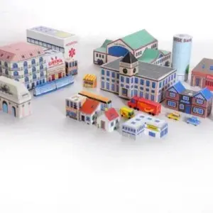 Town Scene Buildings 3D Paper Model Kit 11 0e937b03 upscaled