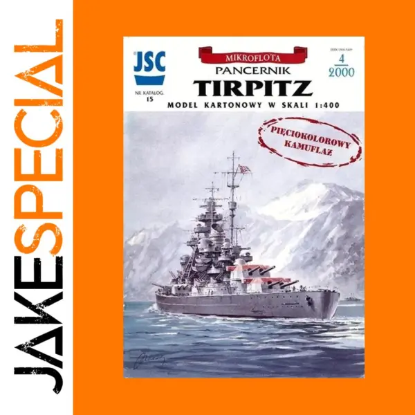 German Battleship Tirpitz Paper Model Kit