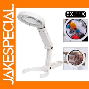 8 LED Foldable Magnifying Lamp with 5X/11X Lens