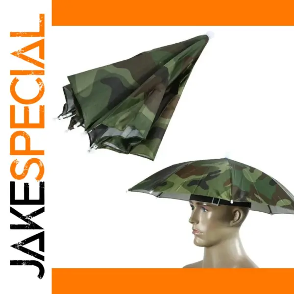 Camouflage Foldable Umbrella Hat for Outdoor Use