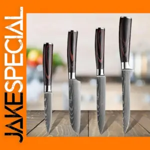 Professional Japanese Chef Knife Set with Wood Handle