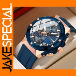 Fashionable Quartz Chronograph Watch with Silicone Strap