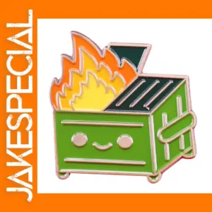 Happy Dumpster Fire Enamel Pin Brooch