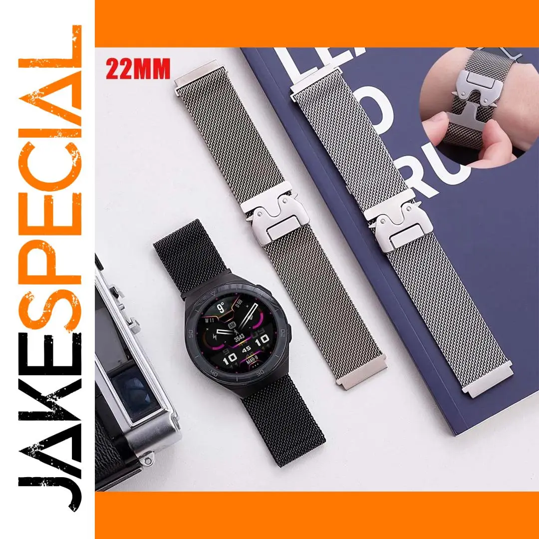 22mm Stainless Steel Parachute Buckle for Huawei Watch GT5 1 22mm Stainless Steel Parachute Buckle for Huawei Watch GT5