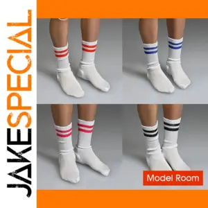 1/6 Scale White Sports Socks for Action Figures