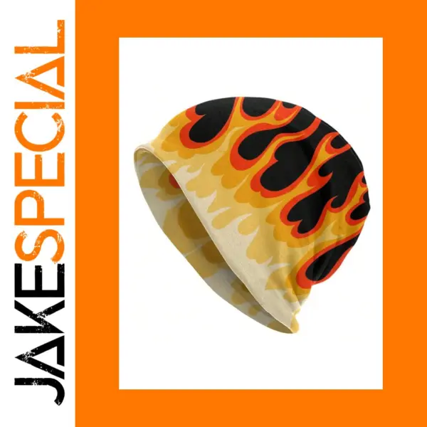 Flame Graphic Beanie Hat for All Seasons