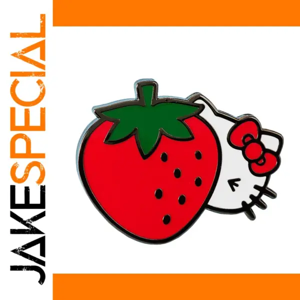 Strawberry Kitty Brooch Cute Enamel Pin