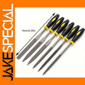 6-Piece Needle File Set with Rubber Handles
