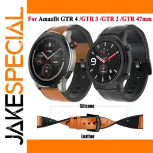 Leather Silicone Strap for Amazfit GTR 47mm