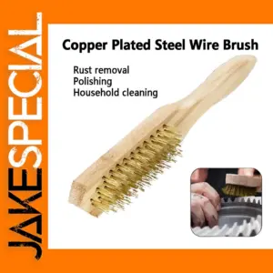 Wooden Handle Copper Plated Wire Brush