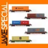 HO Scale 1:87 Flat Car with Shipping Containers