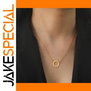 Stainless Steel Sun Pendant Necklace for Women