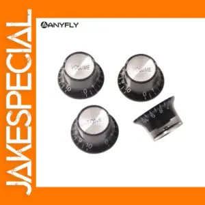 4Pcs Black Aluminium Control Knobs for Guitar