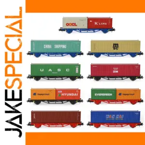 HO Scale Flat Car with 20ft and 40ft Containers