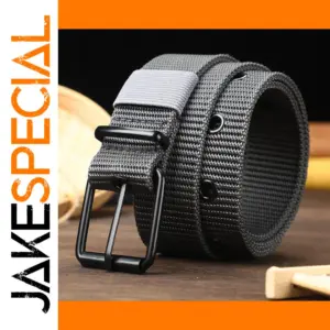 Unisex Perforated Canvas Belt for Men