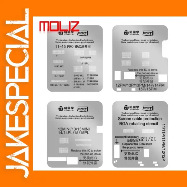 LCD Screen IC Chip Flex Cable Stencil for iPhone 11-15 Pro Max