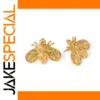 Trendy Golden Bee Stainless Steel Earrings