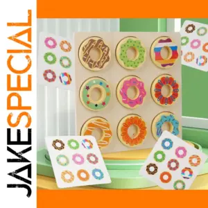 Colorful Wooden Donut Puzzle Toy for Kids