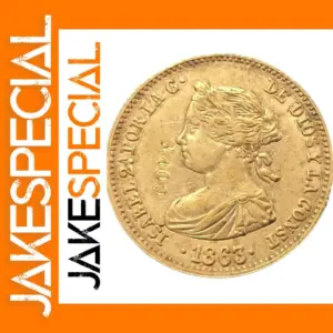 Isabel II Gold Replica Coin 40 Reales 1863