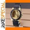 40mm Gold Men's Watch Case with Rubber Strap