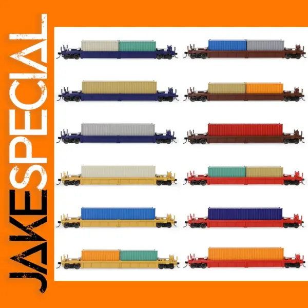 HO Scale 1:87 Well Car with Container Set