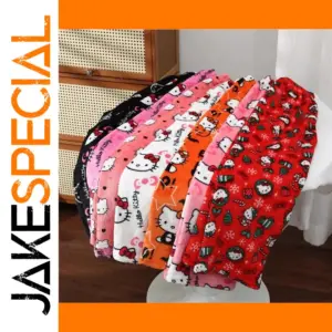 Hello Kitty Flannel Pajamas Women’s Warm Halloween Pants