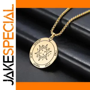 Gold Color Seal of Solomon Pendant Necklace