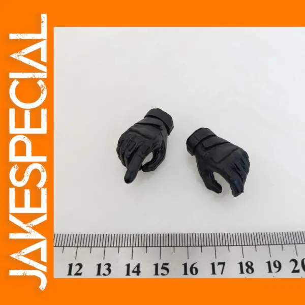 1/6 Scale Black Gloved Hands for Action Figures