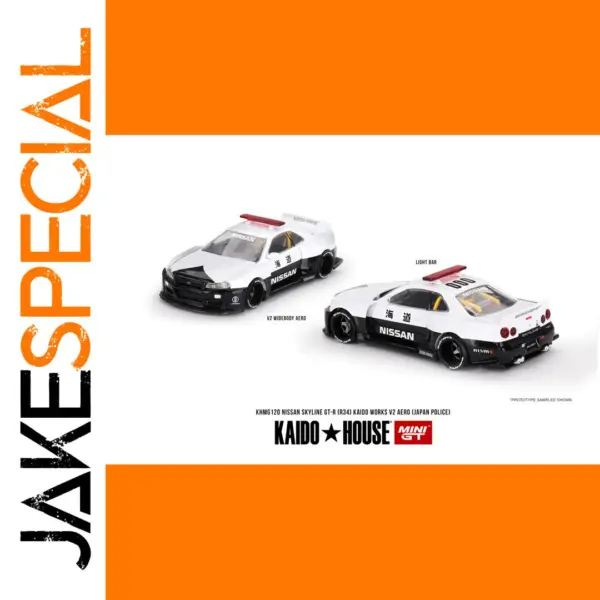 Nissan Skyline GT-R R34 Police Diecast Model