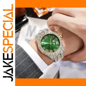 Luxury Hip Hop Quartz Watch with Rhinestones