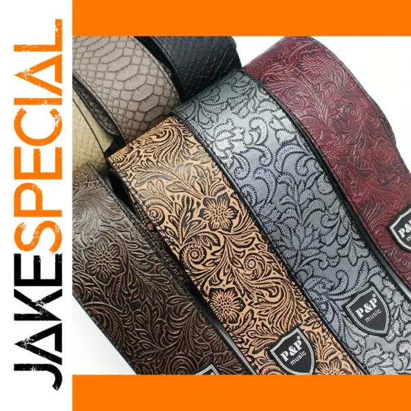 Adjustable Faux Leather Guitar Strap 6.5cm Width