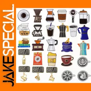 Coffee Kettle & Grinder Enamel Pins Set