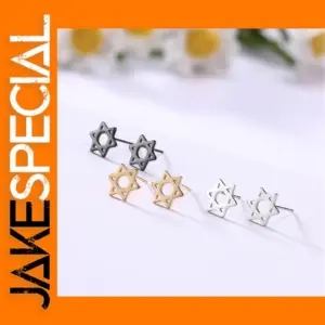 Star of David Stainless Steel Stud Earrings
