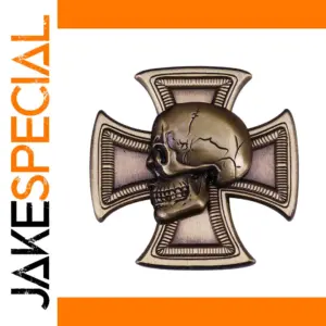 German WWII Totenkopf Iron Cross Skull Badge