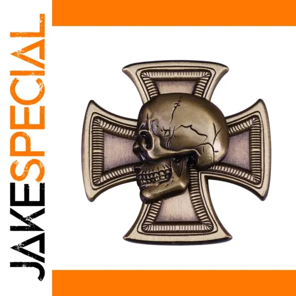 German WWII Totenkopf Iron Cross Skull Badge