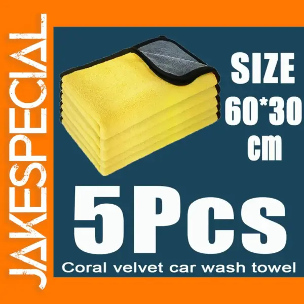 5Pcs Microfiber Car Cleaning Towels 60x30CM