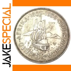 1952 South Africa 5 Shillings Silver Plated Coin