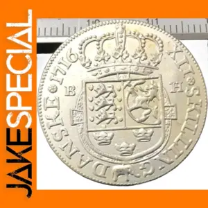 1716 Denmark 12 Skilling Dansk Coin Frederik IV