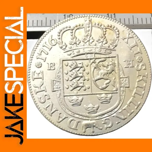 1716 Denmark 12 Skilling Dansk Coin Frederik IV