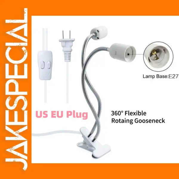 360 Degree Flexible Desk Lamp Holder E27 Socket