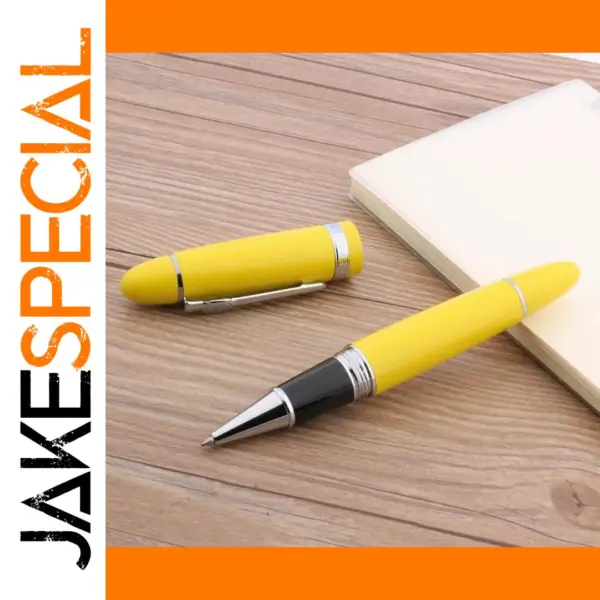 Elegant Yellow and Silver 0.5mm Rollerball Pen