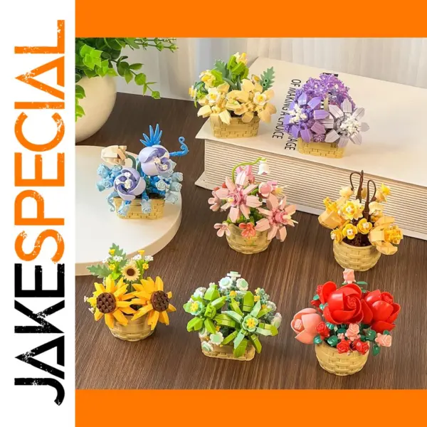 HUIQIBAO Flower Building Blocks Set for All Ages