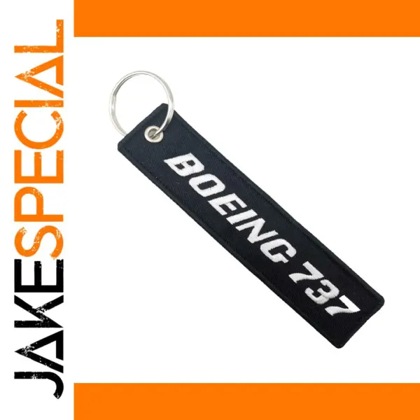 Boeing 737 Double-Sided Embroidered Keychain