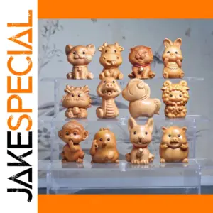 Wooden Zodiac Animal Figurines Office Decor