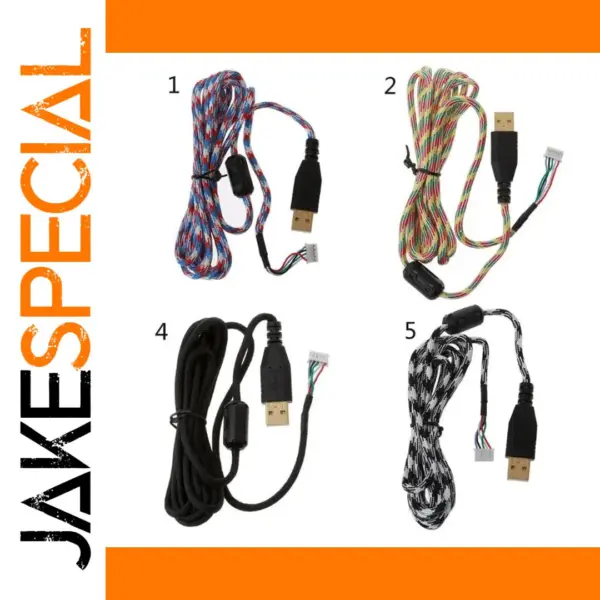 Durable 2m Nylon Braided Mouse Cable for A4Tech