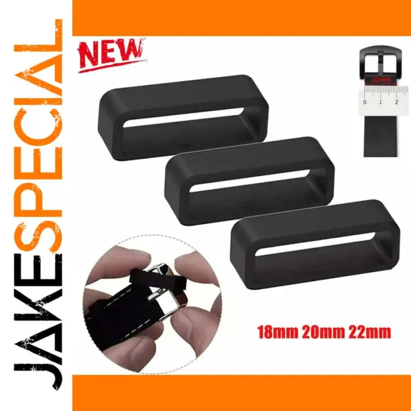 Silicone Watch Buckle Loop Ring 18-30mm Replacement