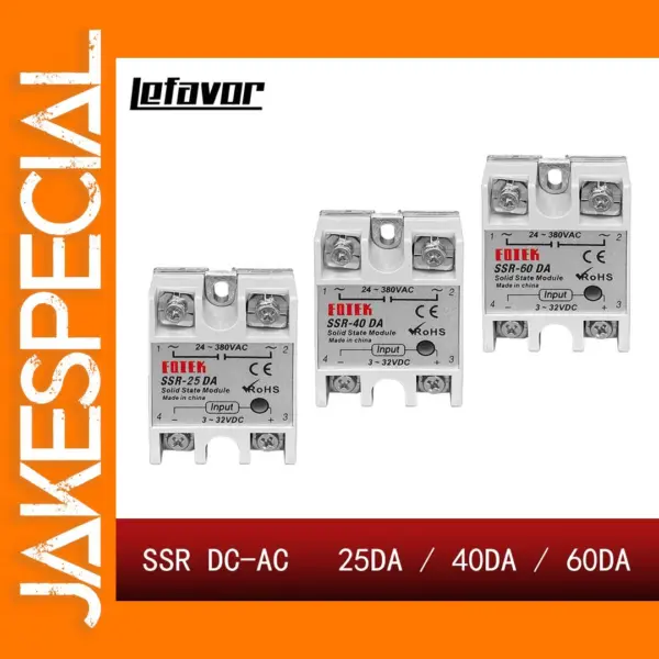 10PCS SSR-40DA Solid State Relay 40A 250V