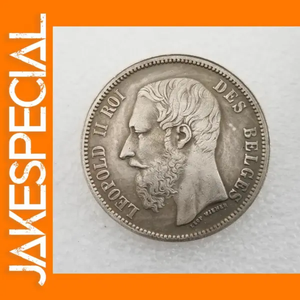 Belgium 1865 Silver Coin Replica Collectible