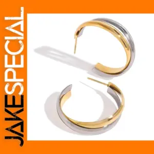 Geometric C Shape Double Layer Earrings