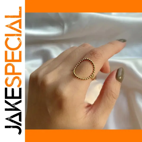 Trendy Gold Stainless Steel Women's Ring